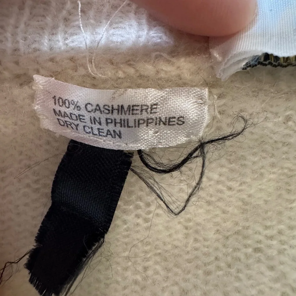 PORTOLANO 100% Cashmere Cream Pullover Sweater‎ Long Sleeve Women's Size M